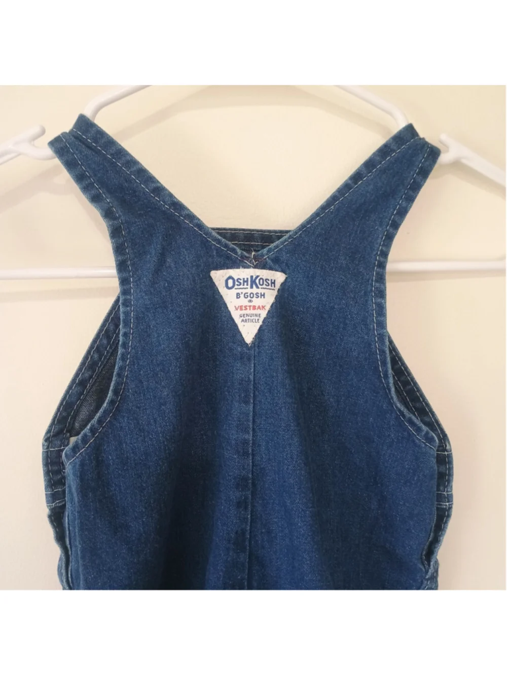 Vintage Oshkosh Blue Jean Denim Footed Bib Overalls Baby 6/9 Mos